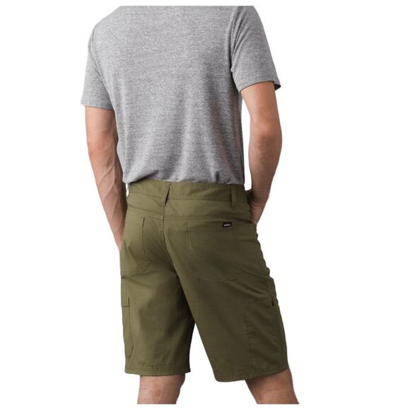 PrAna Men's Double Peak Shorts 34 Ripstop 8" Cargo Green Hiking Outdoors NEW - Picture 2 of 9